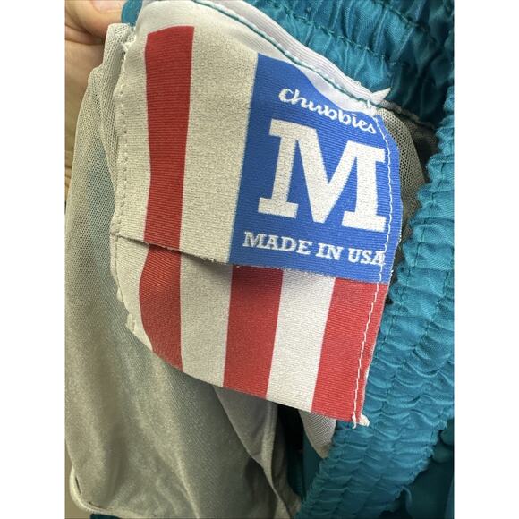 Chubbies Swim Trunks M Teal Orange Miami Dolphins Pockets 5” Inseam Beach Pool - Picture 9 of 10